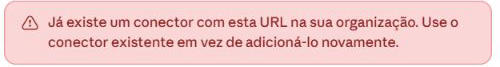 Aviso do Claude: já existe um conector com esta URL na organização